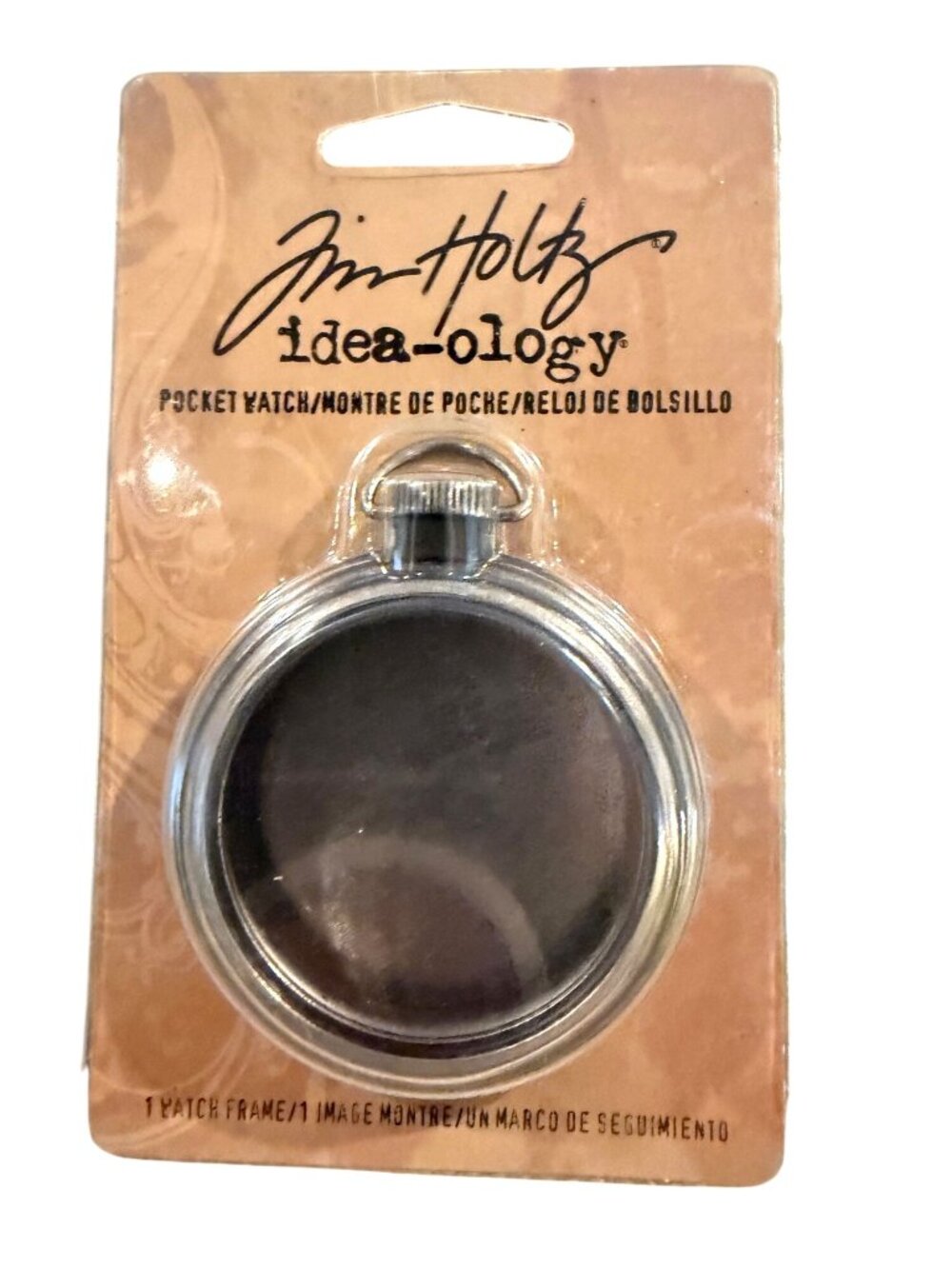 Tim Holtz Idea Ology Pocket Watch Frame 2 in Antique Nickel Metal TH92910
